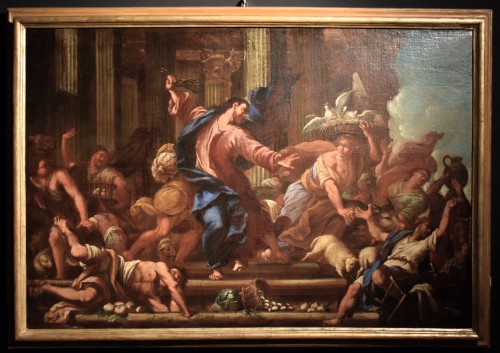 Jésus chasse les marchands du temple - Francesco Solimena (1657-1747) atelier - Tableaux et dessins Style Louis XIII